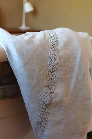 Duvet cover made of 100% linen, designed and sewn in the Czech Podkrkonoší region monochrome cocoon button fastening